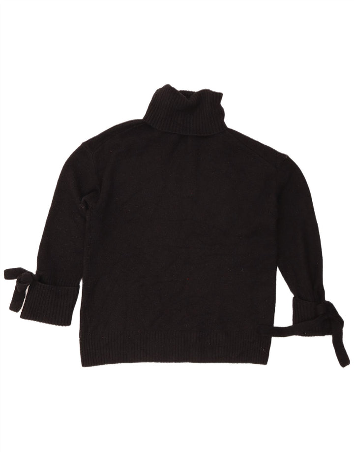 Zara Pull surdimensionné à col roulé pour femme UK 14 Acrylique noir moyen