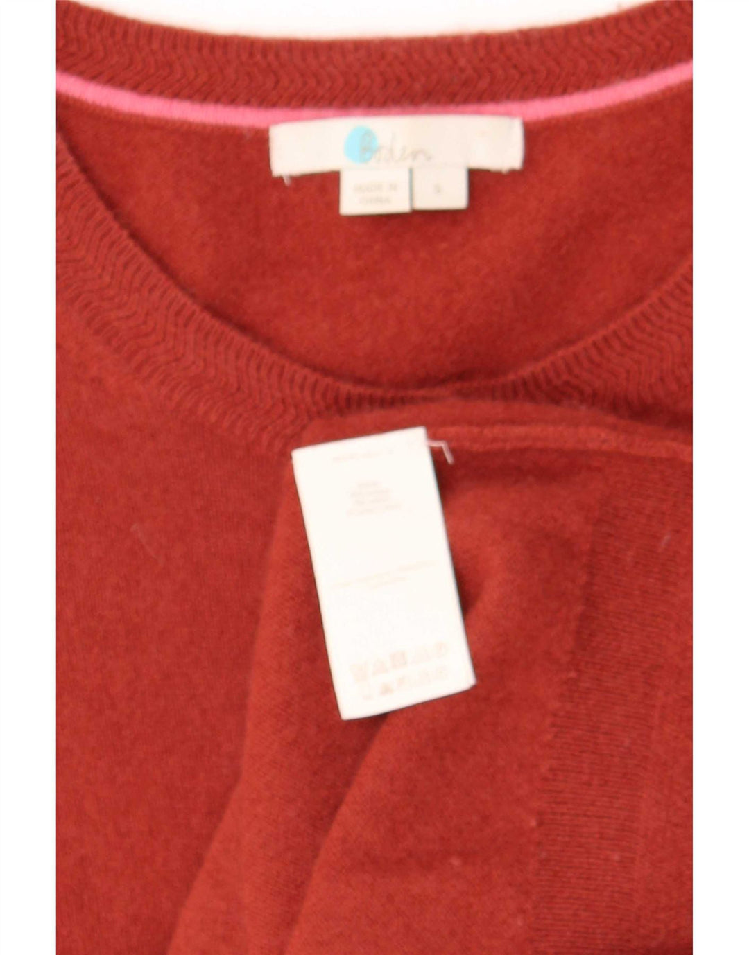 Boden Femme Cardigan Pull UK 10 Petit Cachemire Rouge