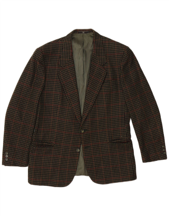 Valentino Veste blazer à 2 boutons pour homme UK 38 pied-de-poule marron moyen