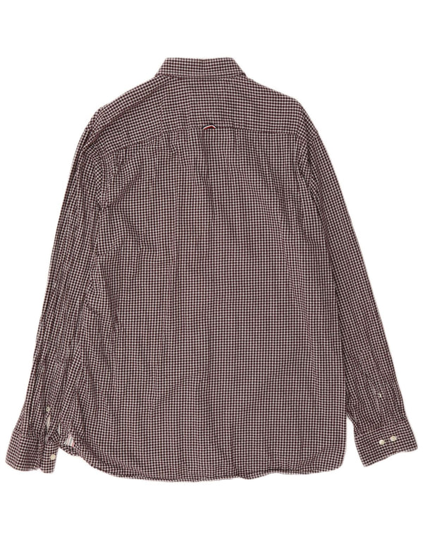 Tommy Hilfiger Chemise en flanelle XL pour homme en coton vichy bordeaux