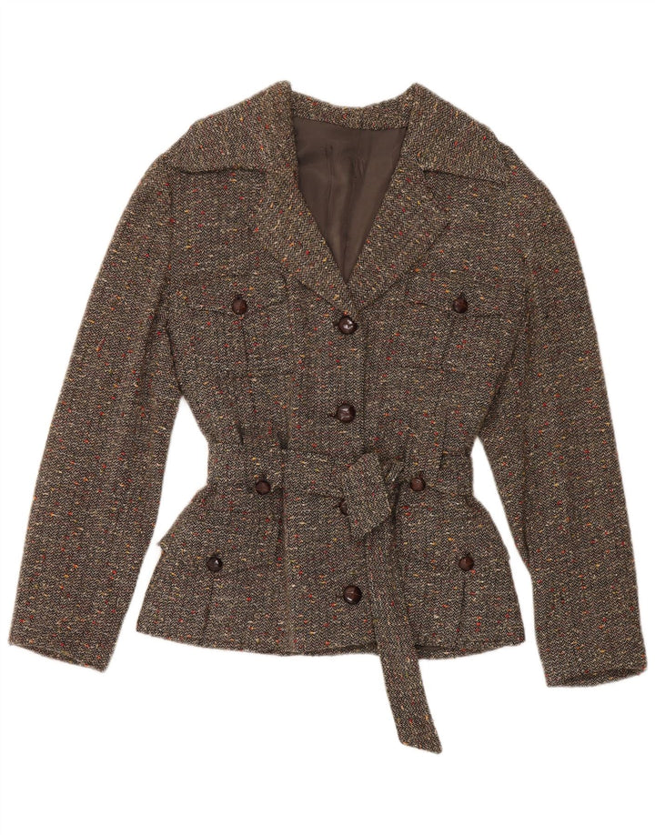 veste utilitaire femme vintage UK 12 gris moyen moucheté