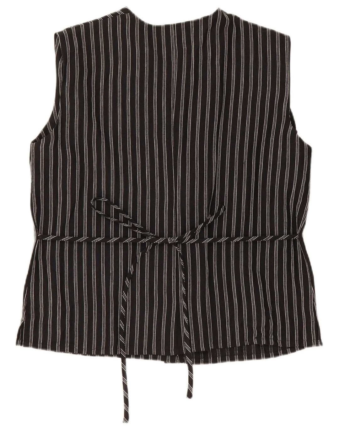 Misstwidd Chemisier sans manches pour femme IT 46 Grand lin rayé noir