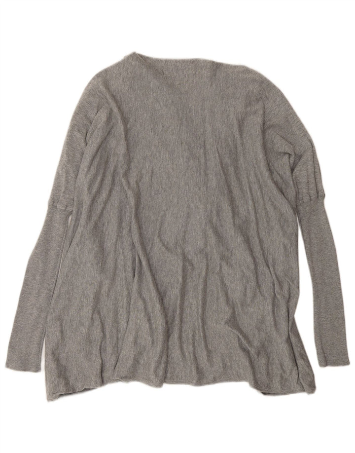 All Saints Pull surdimensionné à col en V pour femme UK 14 Gris moyen