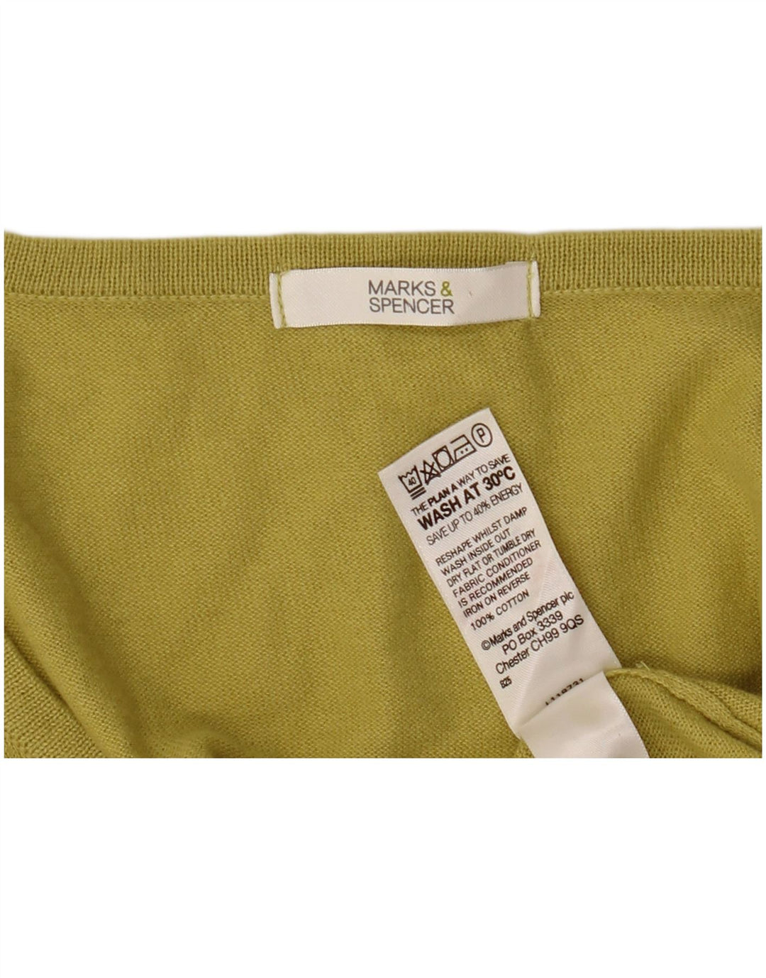 Marks & Spencer Pull cardigan à manches courtes pour femme UK 14 Jaune moyen