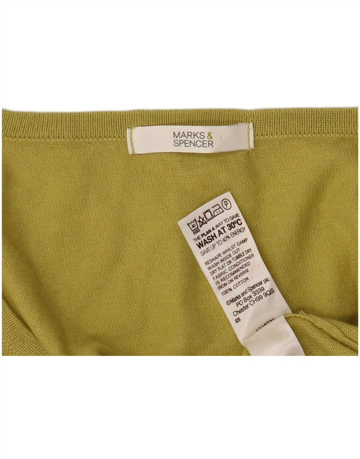 Marks & Spencer Pull cardigan à manches courtes pour femme UK 14 Jaune moyen