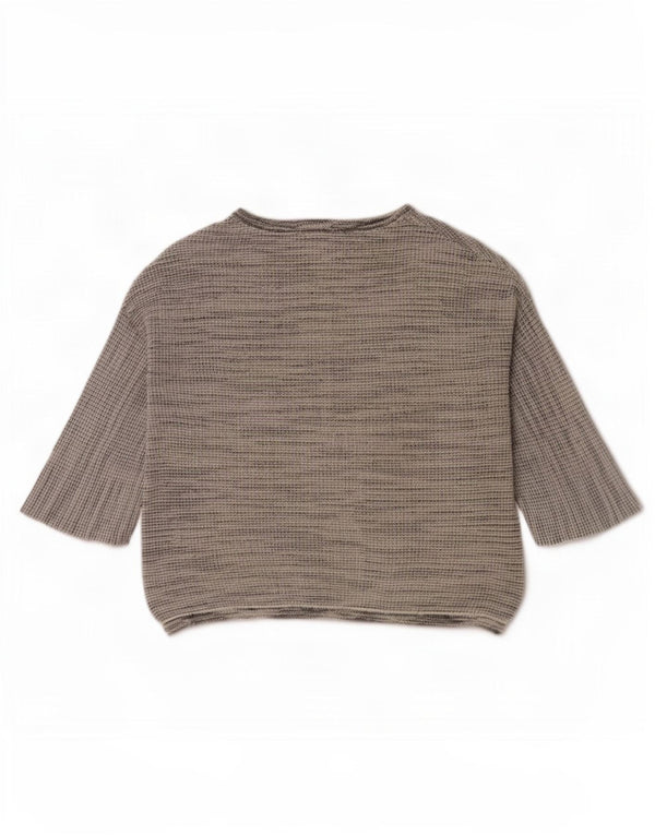 Massimo Dutti Haut surdimensionné à manches 3/4 pour femme UK 10 Petit gris moucheté
