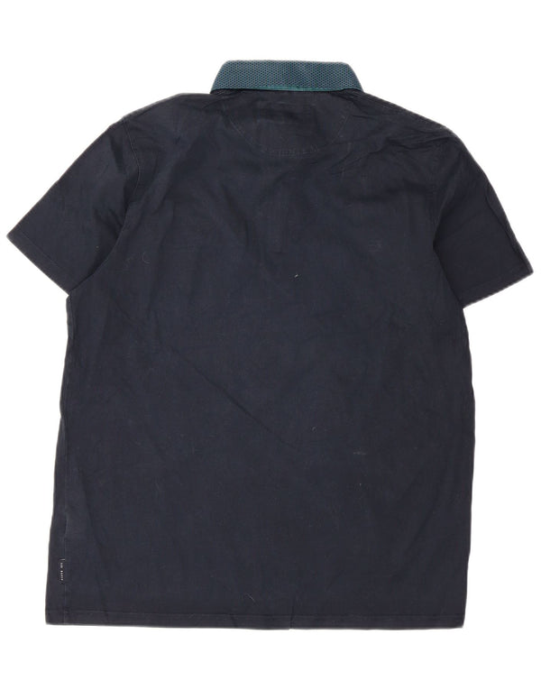 Ted Baker Polo Homme Taille 4 Large Bleu Marine Coton