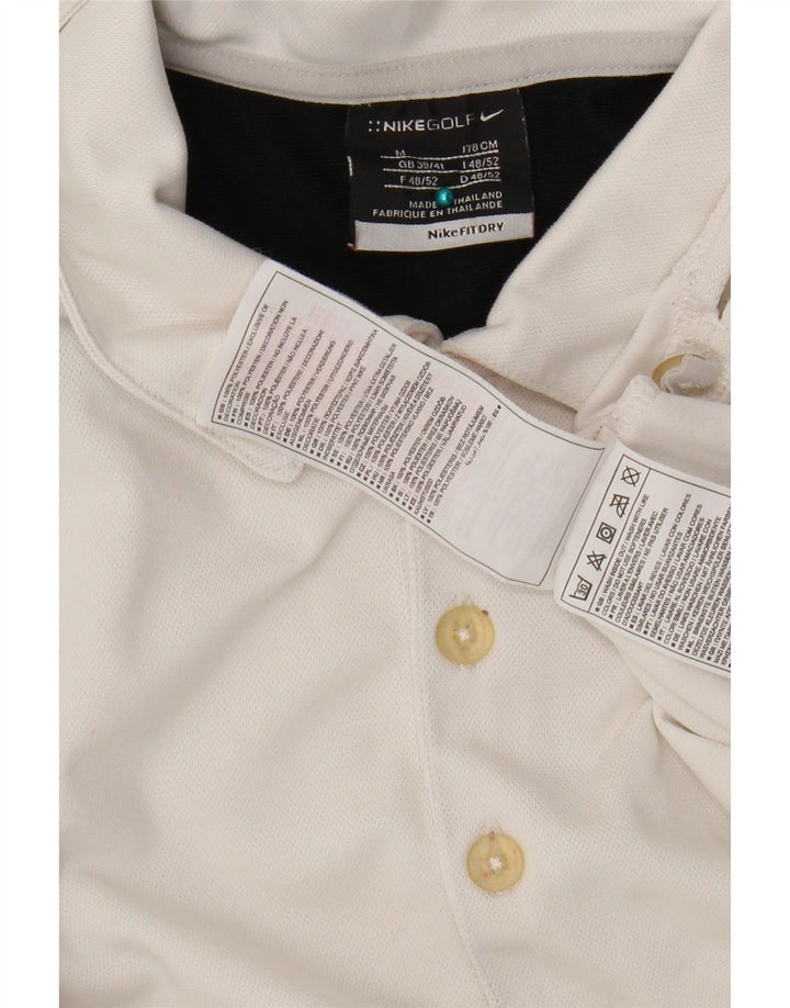 Polo Nike Homme UK 38/41 Polyester Colorblock Blanc Moyen