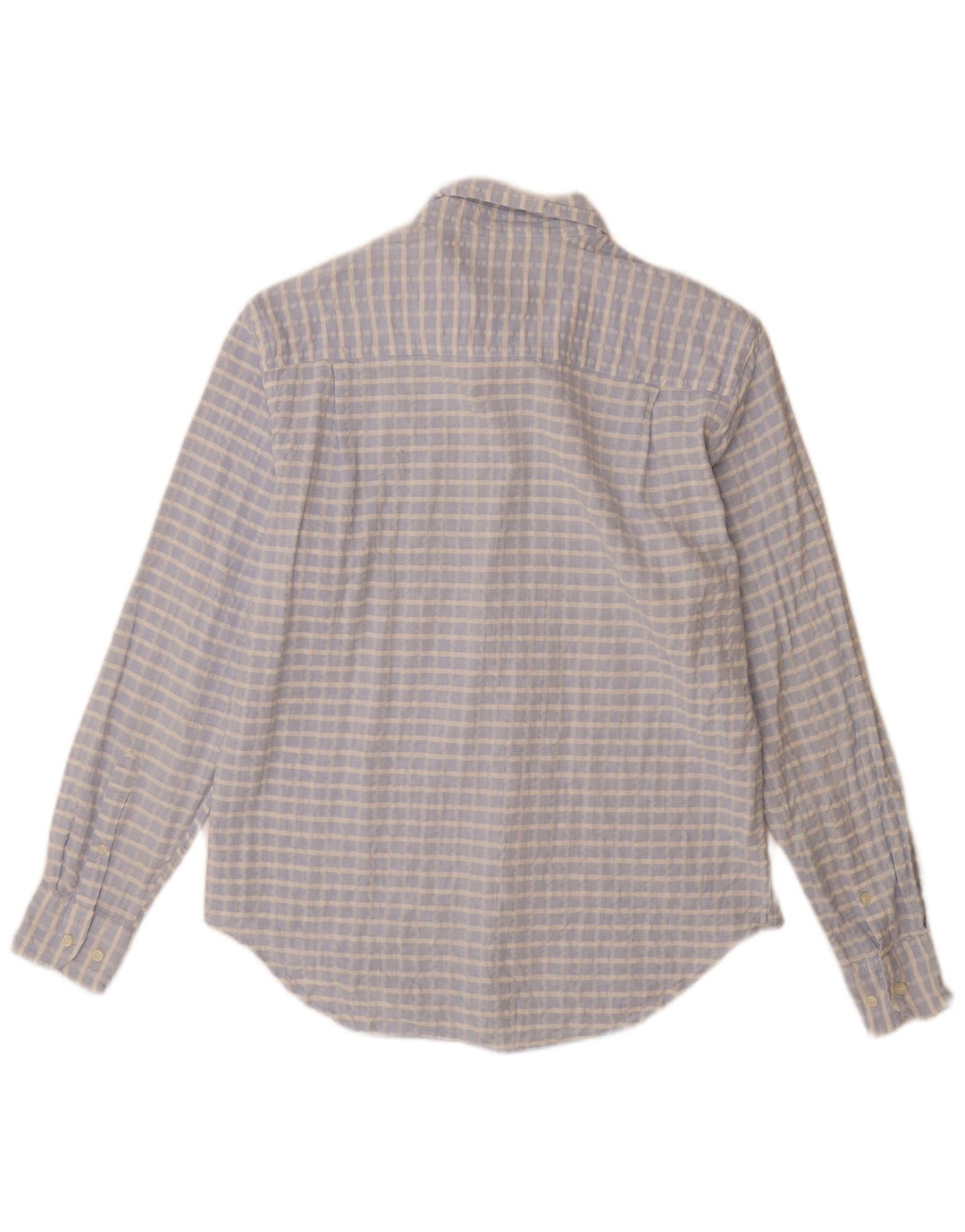 Trussardi Chemise Homme Taille 41 16 Grand Bleu Carreaux Coton