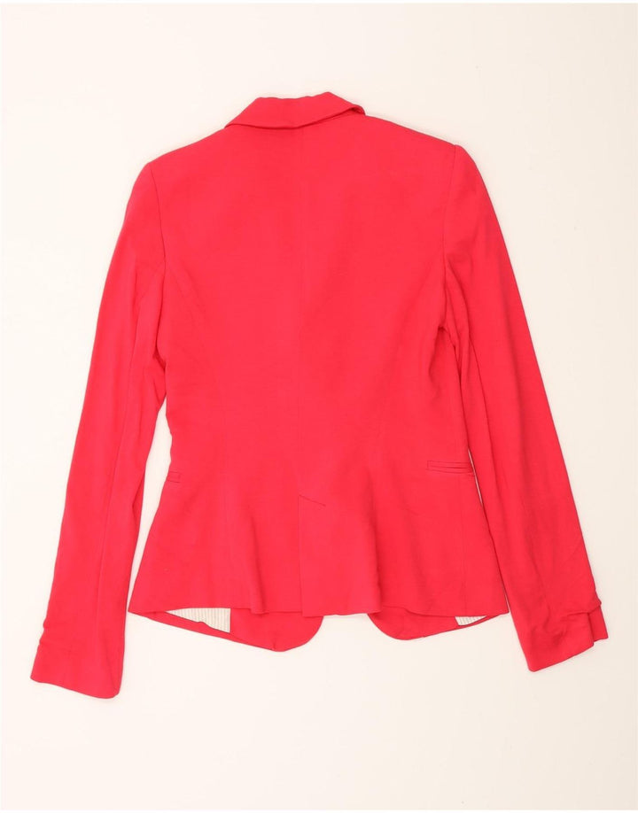 Zara Veste Blazer 1 Bouton Femme UK 10 Petite Viscose Rose