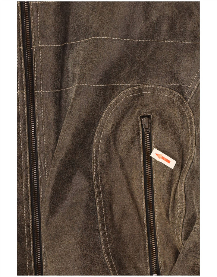 EXPLORER Veste en cuir pour homme UK 40 Grand cuir color block gris