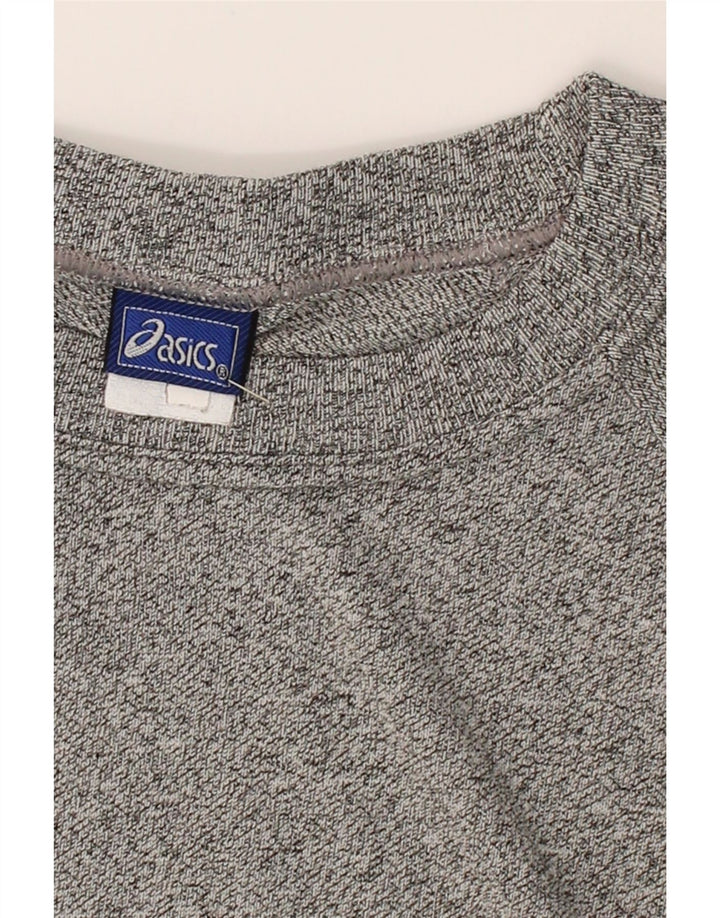 ASICS Mens Graphic T-Shirt Top Large Grey Acetate Vintage Asics and Second-Hand Asics from Messina Hembry 