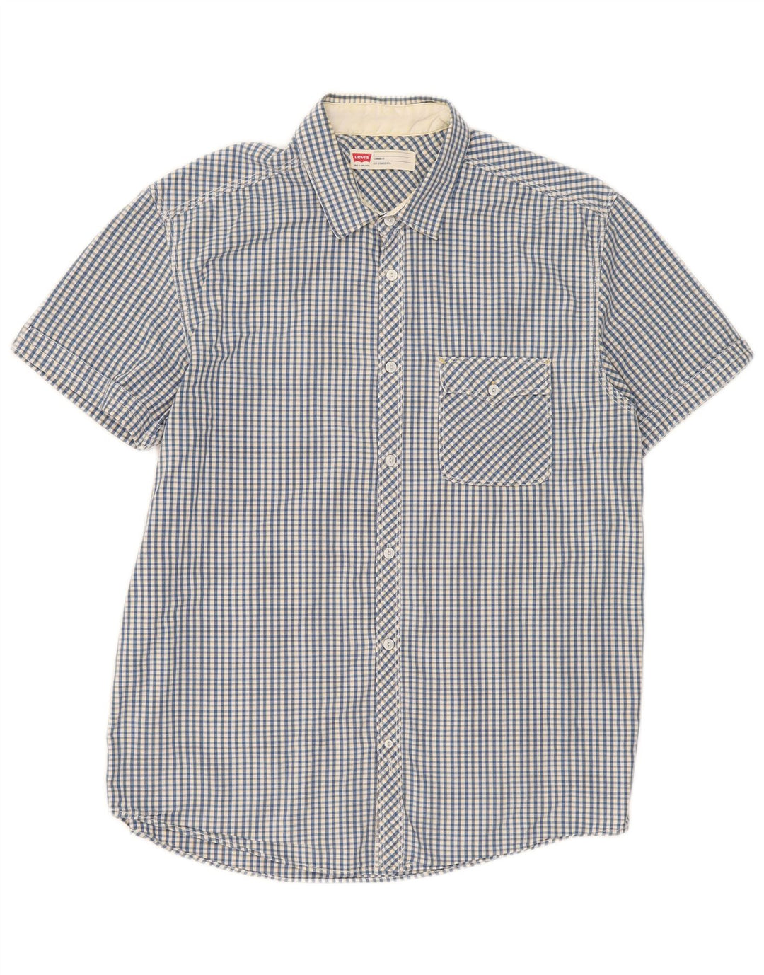 Levi's Chemise à Manches Courtes Homme Coupe Standard Grand Bleu Vichy Coton