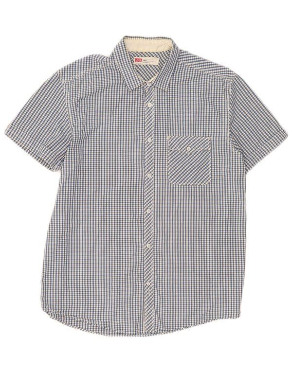 Levi's Chemise à Manches Courtes Homme Coupe Standard Grand Bleu Vichy Coton