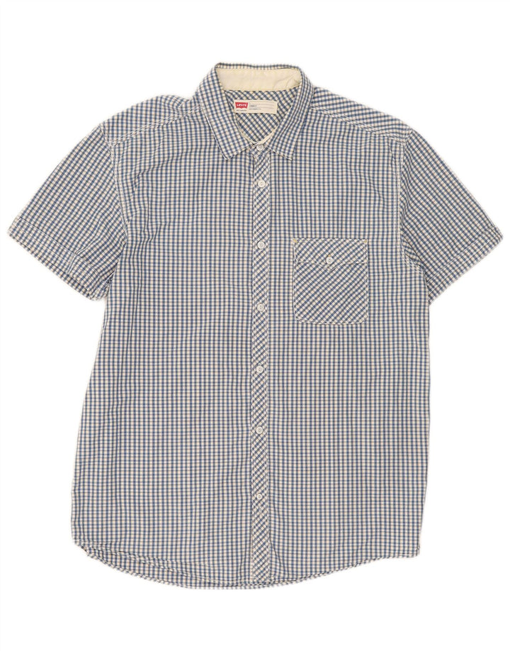 Levi's Chemise à Manches Courtes Homme Coupe Standard Grand Bleu Vichy Coton