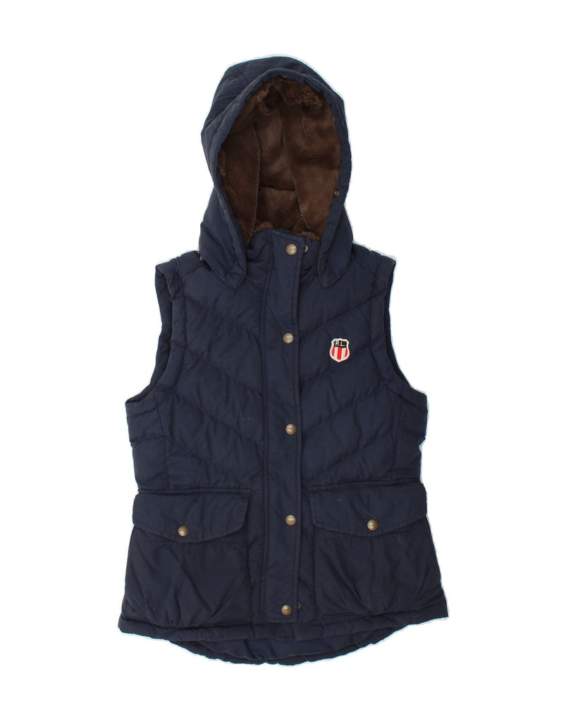 RALPH LAUREN Womens Hooded Padded Gilet UK 6 XS Navy Blue Nylon Vintage Ralph Lauren and Second-Hand Ralph Lauren from Messina Hembry 