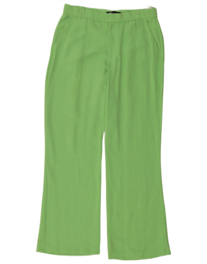 Pantalon Chino Droit Femme Zara Large W34 L33 Vert Polyester