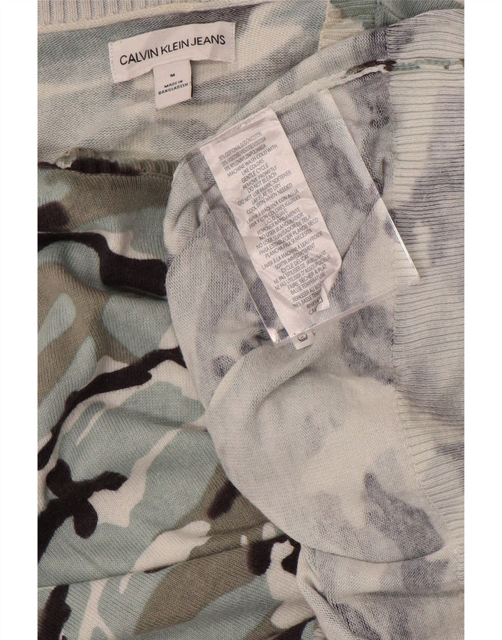 CALVIN KLEIN JEANS Pull col bateau pour femme UK 14 Bleu moyen