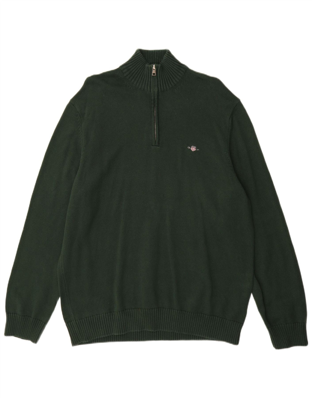 Gant Pull col zippé homme 2XL vert coton