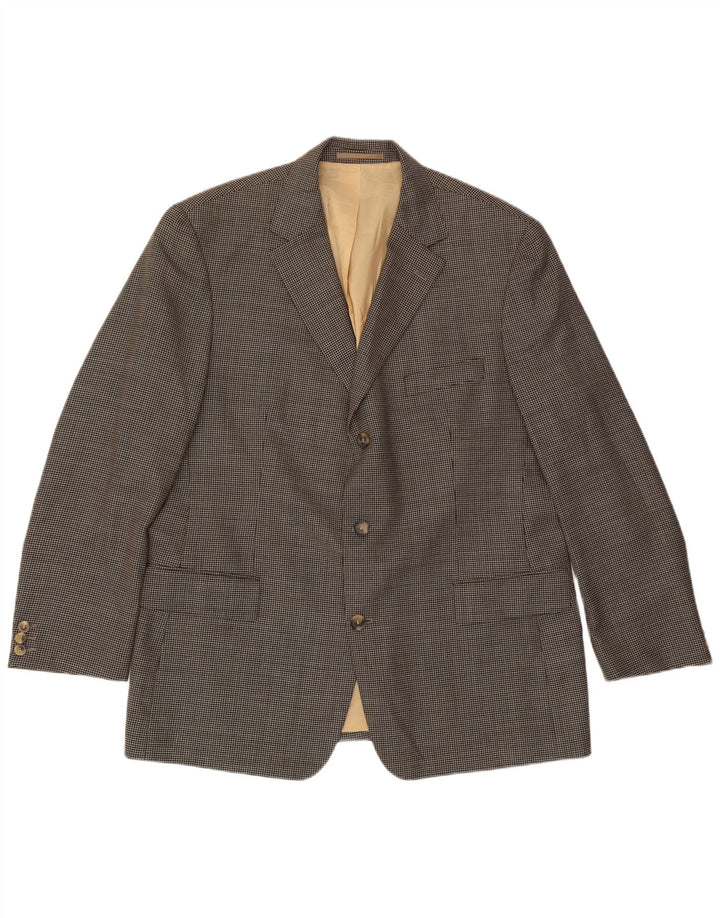 Hugo Boss Veste blazer à 3 boutons pour homme UK 42 XL Gris à carreaux