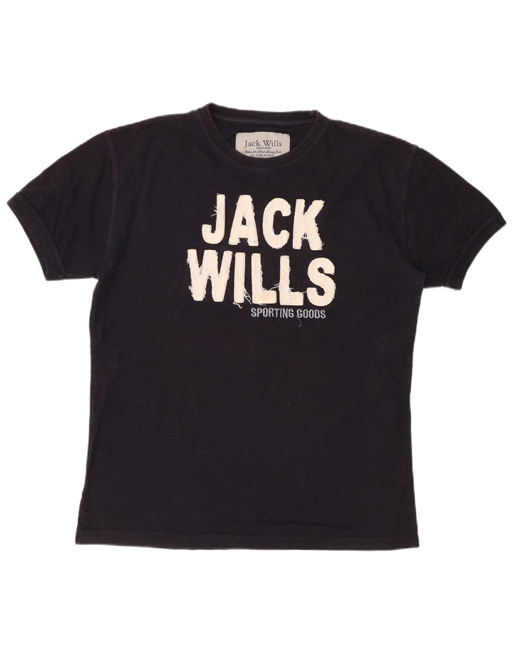 JACK WILLS T-Shirt Graphique Homme Noir Moyen Coton