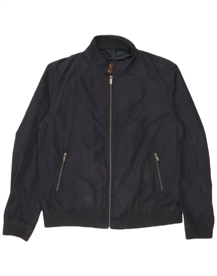 Massimo Dutti Veste Bomber Homme UK 44 2XL Bleu Marine Polyester
