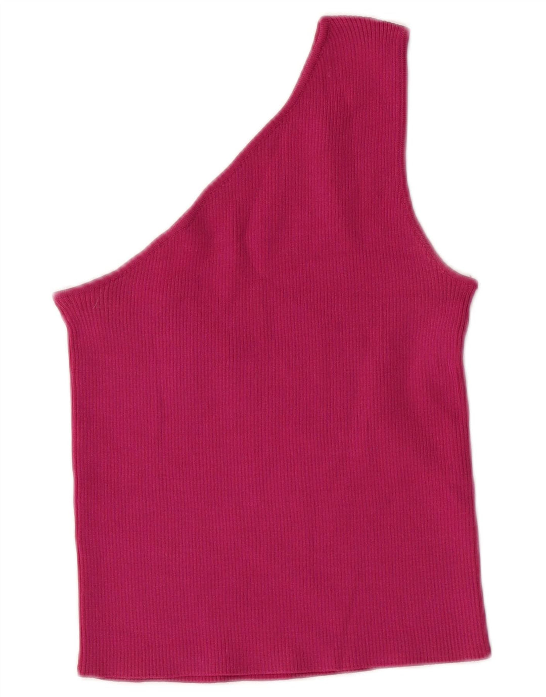 ZARA Femme Crop One Épaule Top UK 8 Petit Rose Nylon