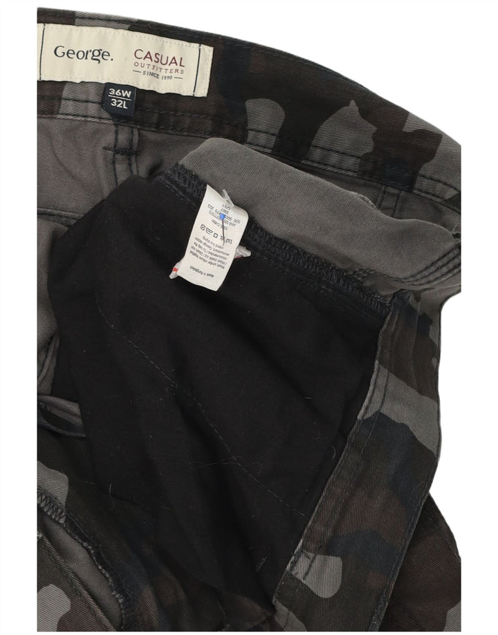 George Pantalon Cargo Homme W36 L32 Coton Camouflage Multicolore