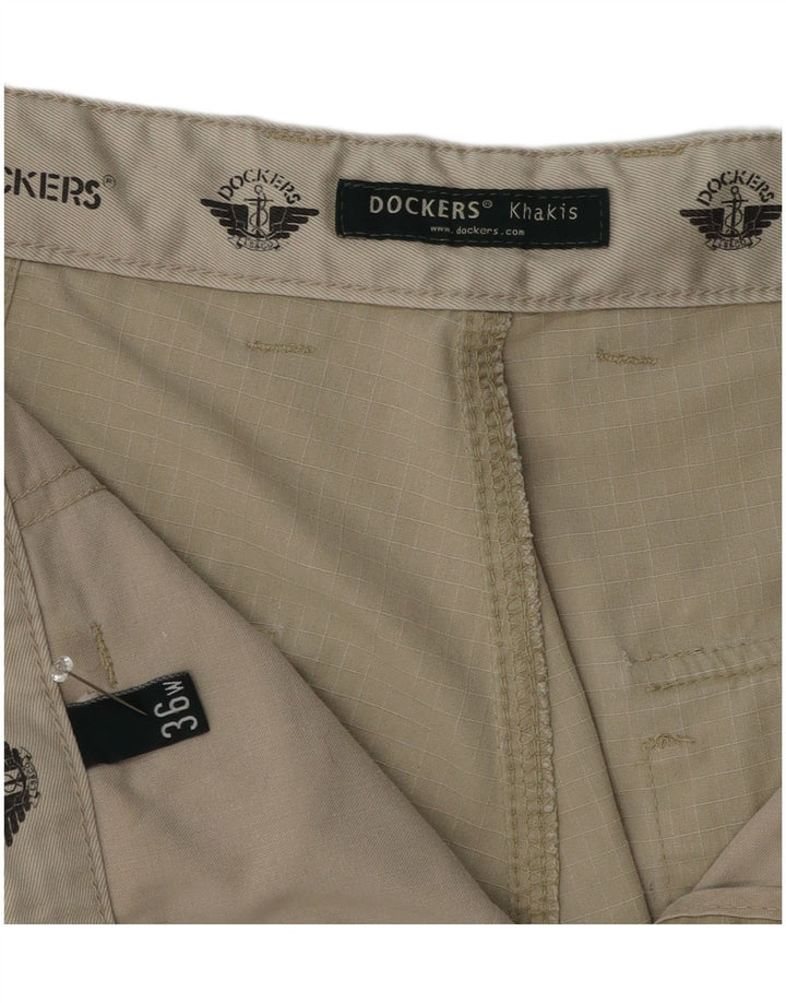 Dockers Short Cargo Khakis Femme W36 Grand Carreau Kaki