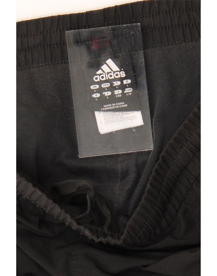 ADIDAS Mens Tracksuit Trousers Joggers Large  Black Polyester Vintage Adidas and Second-Hand Adidas from Messina Hembry 