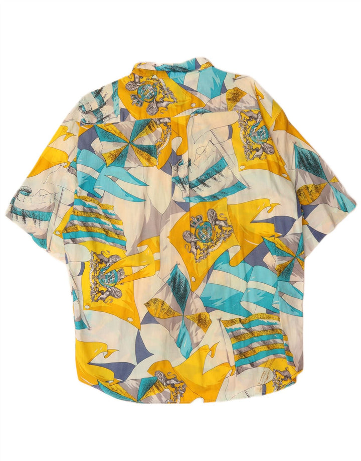 Massaro Chemise à manches courtes à motif abstrait pour homme XL multicolore