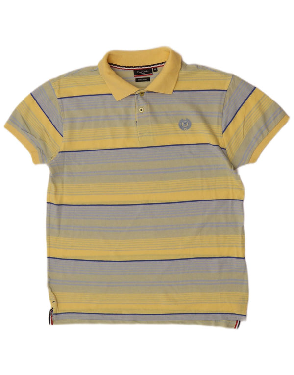 Pierre Cardin Polo à manches courtes pour homme à rayures jaune moyen classique