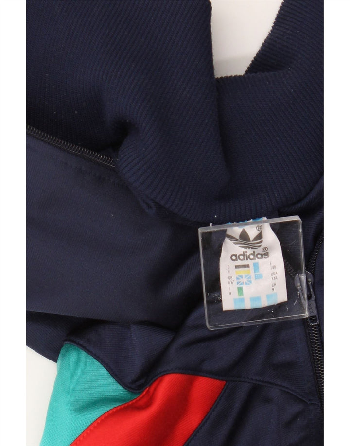 Adidas Veste de survêtement pour homme 2XL Bleu marine Colorblock Polyester
