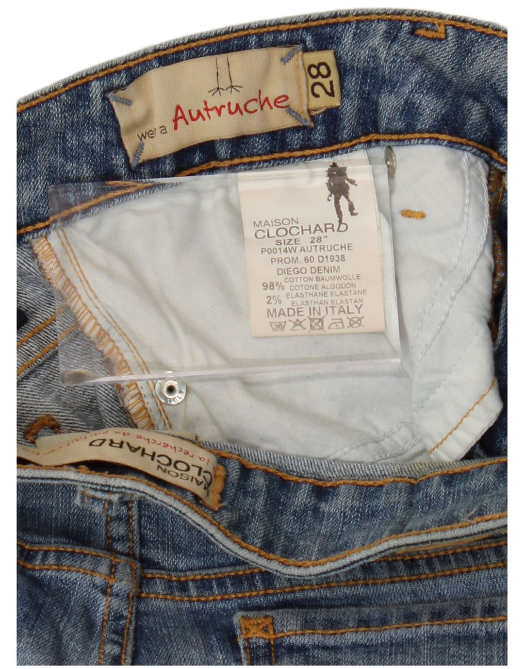 MAISON CLOCHARD Jean Slim Femme W28 L29 Bleu Coton