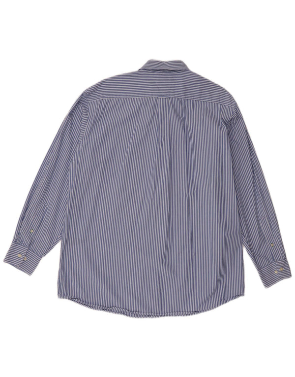 Tommy Hilfiger Chemise homme Taille 16 1/2 Grand coton à fines rayures bleues