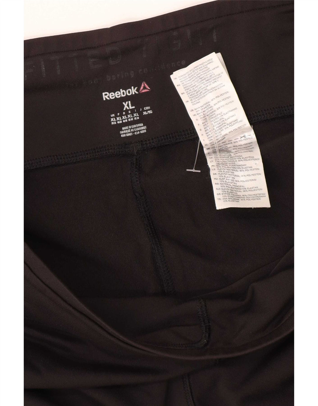 Reebok Leggings Femme UK 20/22 XL Noir Polyester