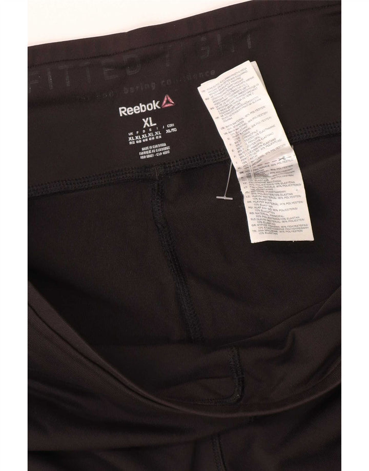 Reebok Leggings Femme UK 20/22 XL Noir Polyester