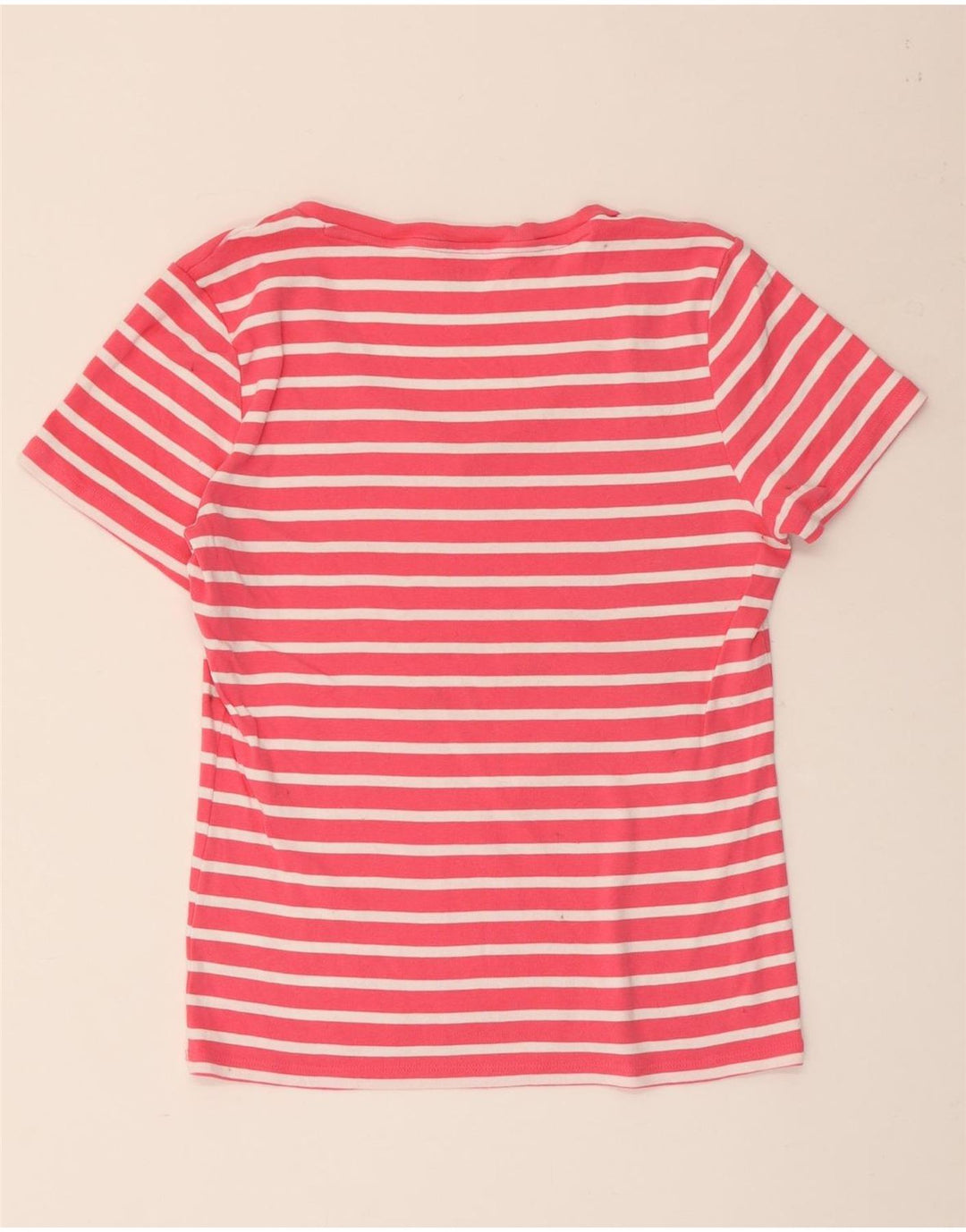 TOMMY HILFIGER T-Shirt Femme Top UK 18 XL Coton Rayé Rose