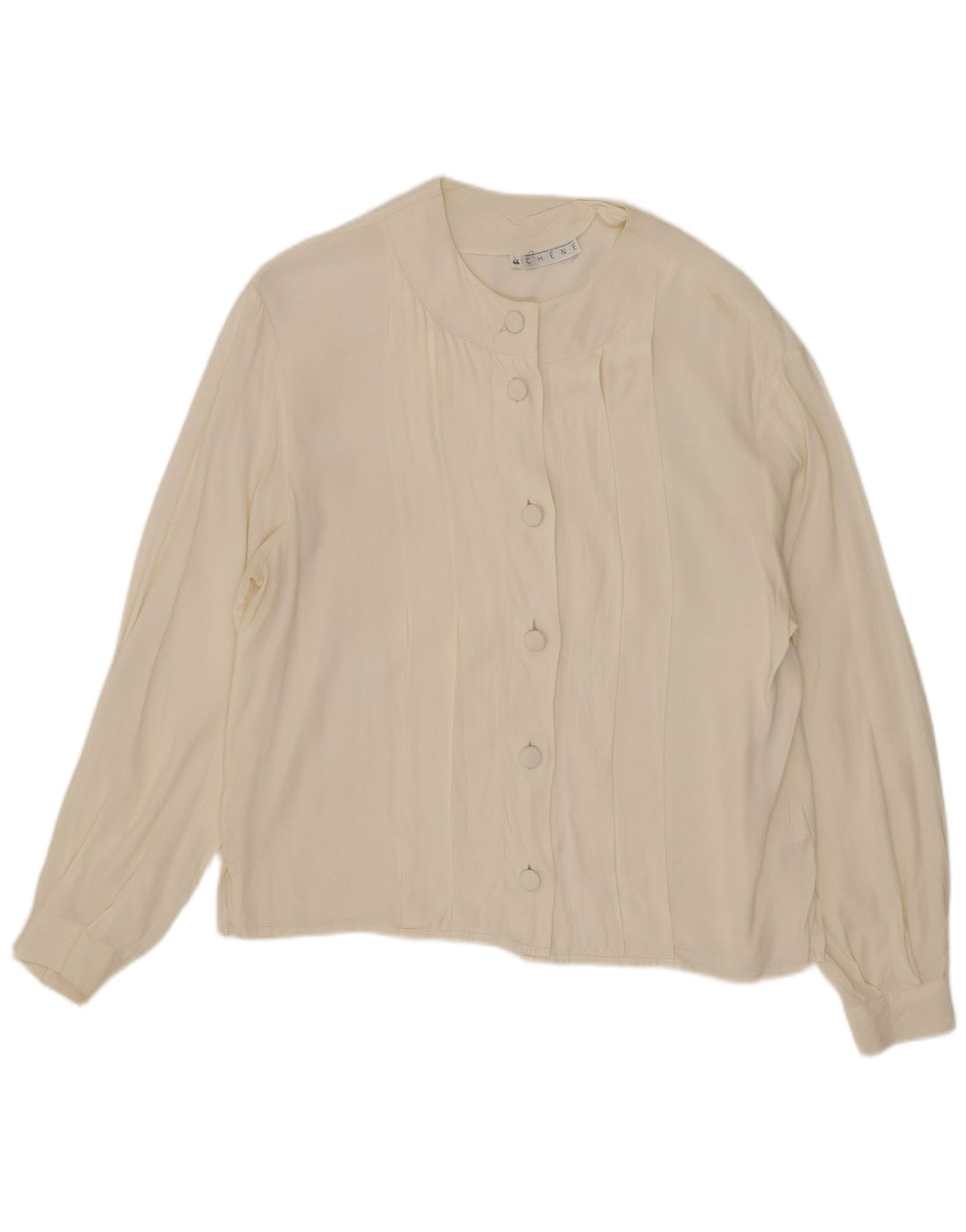Blouse chemise femme vintage IT 44 Acétate blanc moyen