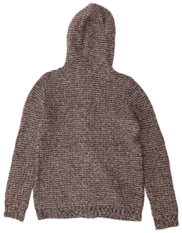 Fat Face Cardigan surdimensionné à capuche pour femme UK 12 Gris moyen moucheté