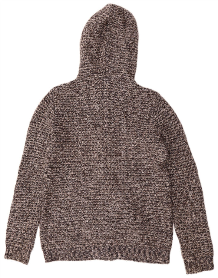 Fat Face Cardigan surdimensionné à capuche pour femme UK 12 Gris moyen moucheté