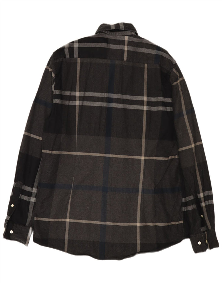 Barbour Chemise en flanelle coupe ajustée pour homme en coton à carreaux gris moyen