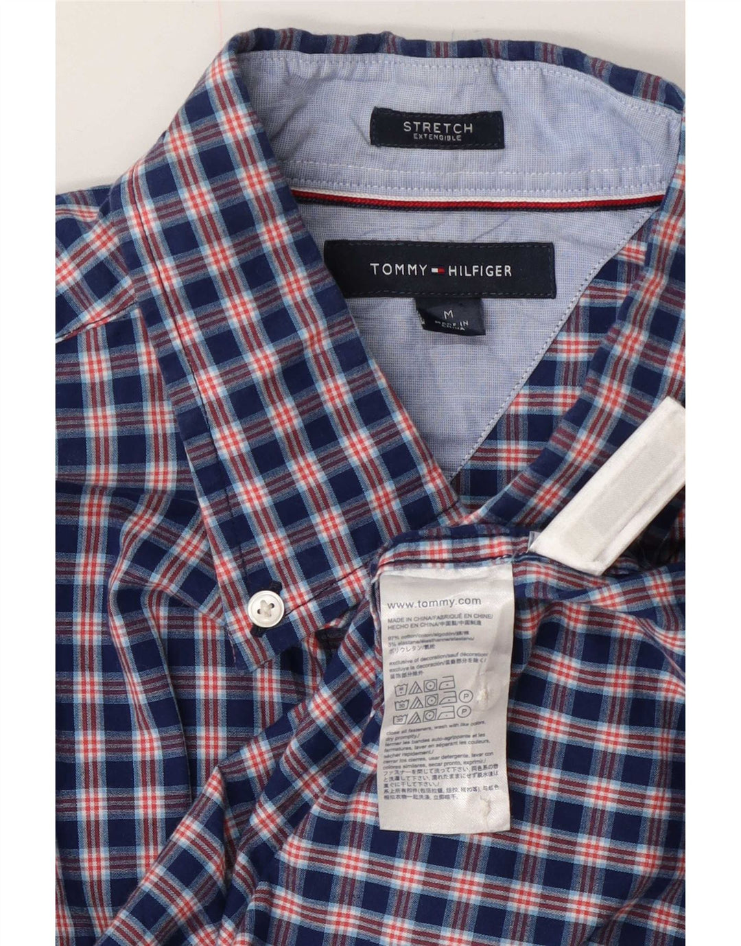 Tommy Hilfiger Chemise Homme Bleu Marine Moyen Carreaux Coton