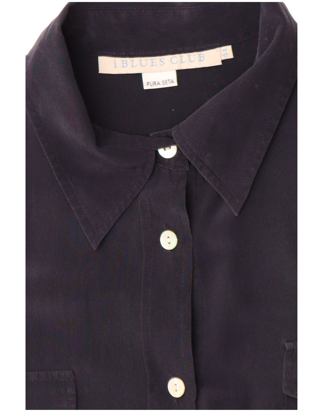 i Blues Femme Chemisier IT 44 Bleu Marine Moyen Soie