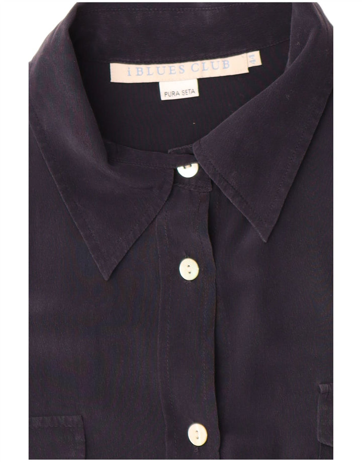 i Blues Femme Chemisier IT 44 Bleu Marine Moyen Soie