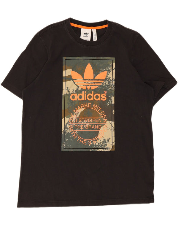 Adidas T-shirt graphique pour homme en coton noir moyen