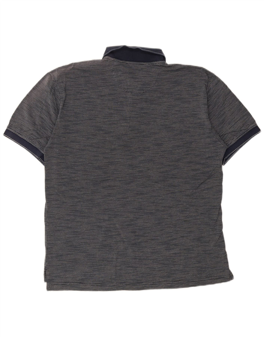IZOD Mens Polo Shirt Medium Navy Blue Check Cotton