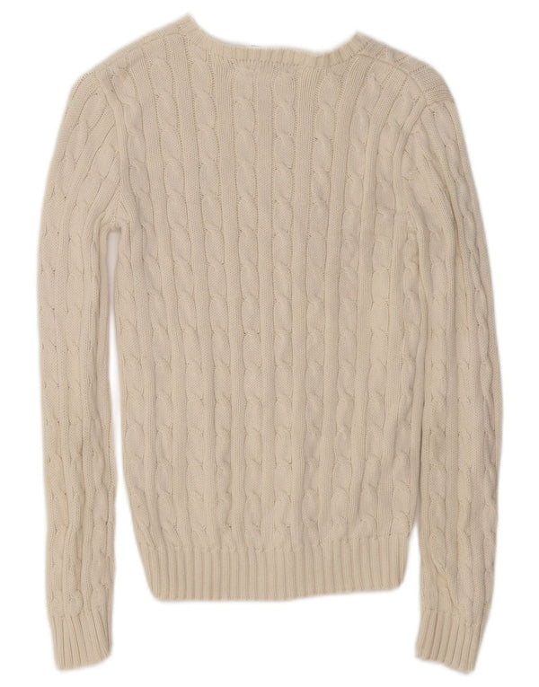 Ralph Lauren Pull col bateau pour femme UK 6 XS Coton blanc