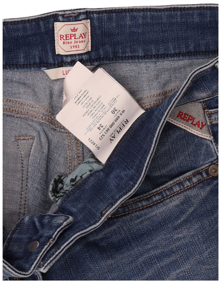 REPLAY Jean Skinny Luz W30 L34 Bleu Coton Femme