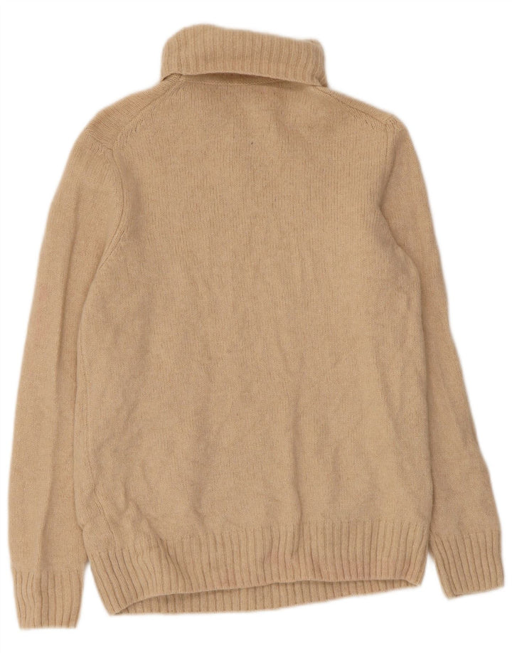 Zara Femme Pull Col Roulé Pull UK 12 Laine Beige Moyen